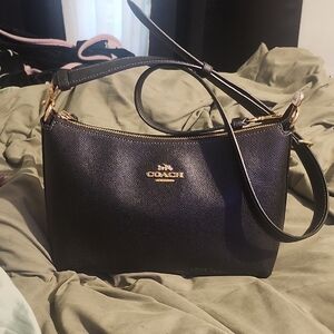 Coach Black Crossbody Bag with Gold Accents